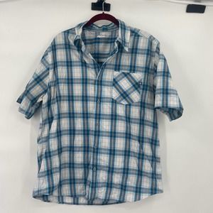 Marmot Button Front Plaid Short Sleeved Shirt Lightweight Men’s Size Large